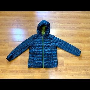 NWOT Uniqlo Graphite Down Hooded Puffer Jacket Youth Size 11